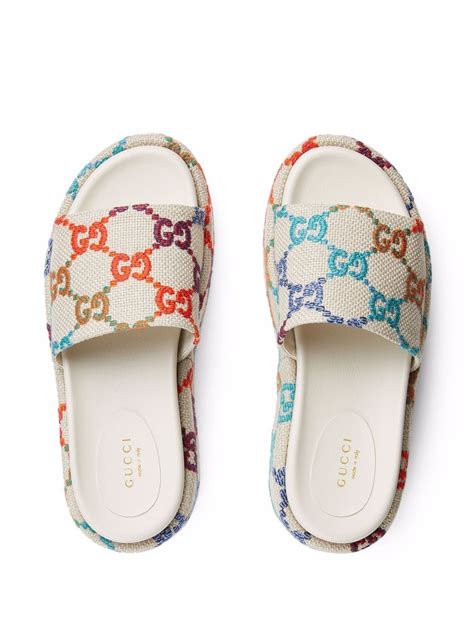 multi color gucci slides|Gucci slides women size 36.